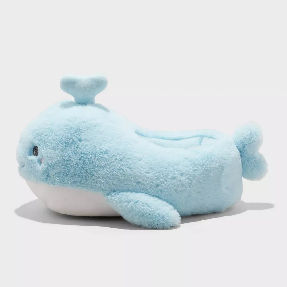Girls' Whale Character Slippers – Cat & Jack Blue Size 13-1 New With Tags - Picture 5 of 9